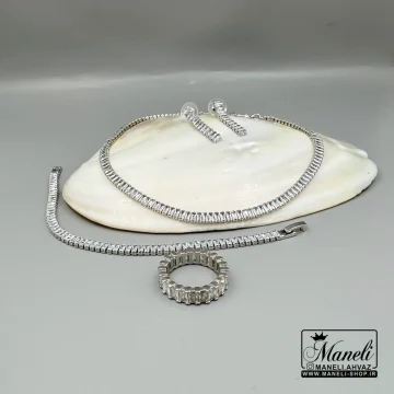 سرویس تنیسی زنانه تمام نگین سیلور |14040474 - Image 9