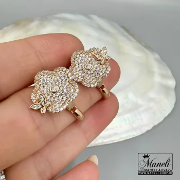 گوشواره طرح گل از برند ژوپینگ نگین مخراج شده|14040419 - Image 3