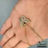خرید گردنبند پروانه استیل طلایی با نگین صورتی|14040460 - Image 3