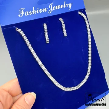 سرویس تنیسی زنانه تمام نگین سیلور |14040474 - Image 2