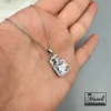 گردنبند زنانه رنگ ثابت تک نگین با نماد پروانه و نگین های مخراج شده |14040473 - Image 3