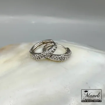 گوشواره حلقه‌ای نگین‌دار ژوپینگ|14040416