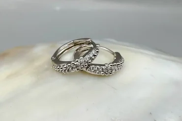 گوشواره حلقه‌ای نگین‌دار ژوپینگ|14040416