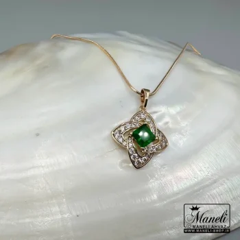 گردنبند زنانه ژوپینگ نگین سبز|14040472 - Image 3