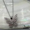 خرید گردنبند رنگ ثابت پروانه سیلور با نگین صورتی|14040461 - Image 2
