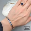 ست دستبند و انگشتر ژوپینگ زنانه نگین سورمه ای|14040449 - Image 7