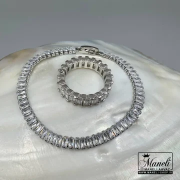 سرویس تنیسی زنانه تمام نگین سیلور |14040474 - Image 5