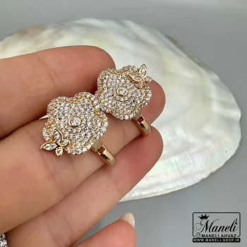 گوشواره طرح گل از برند ژوپینگ نگین مخراج شده|14040419 - Image 4