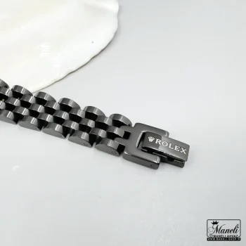 دستبند رولکس مردانه پلاک دار مشکی طلایی | استیل 14040432 - Image 4
