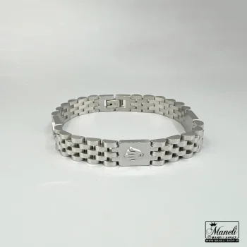 دستبند استیل مردانه نقره ای رولکس
