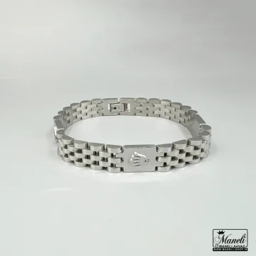 دستبند استیل مردانه نقره ای رولکس
