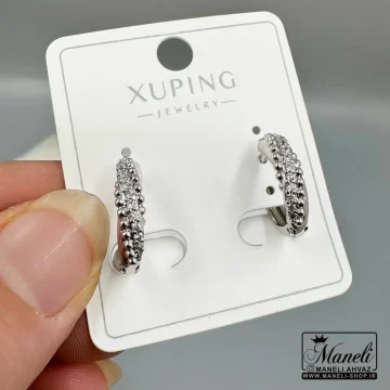 گوشواره حلقه‌ای نگین‌دار ژوپینگ|14040416 - Image 3