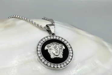 گردنبند ورساچه استیل سیلور دورنگین  |140404109