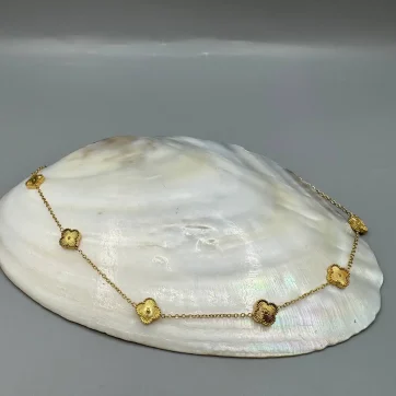 گردنبند 6 گل ونکلیف طلایی