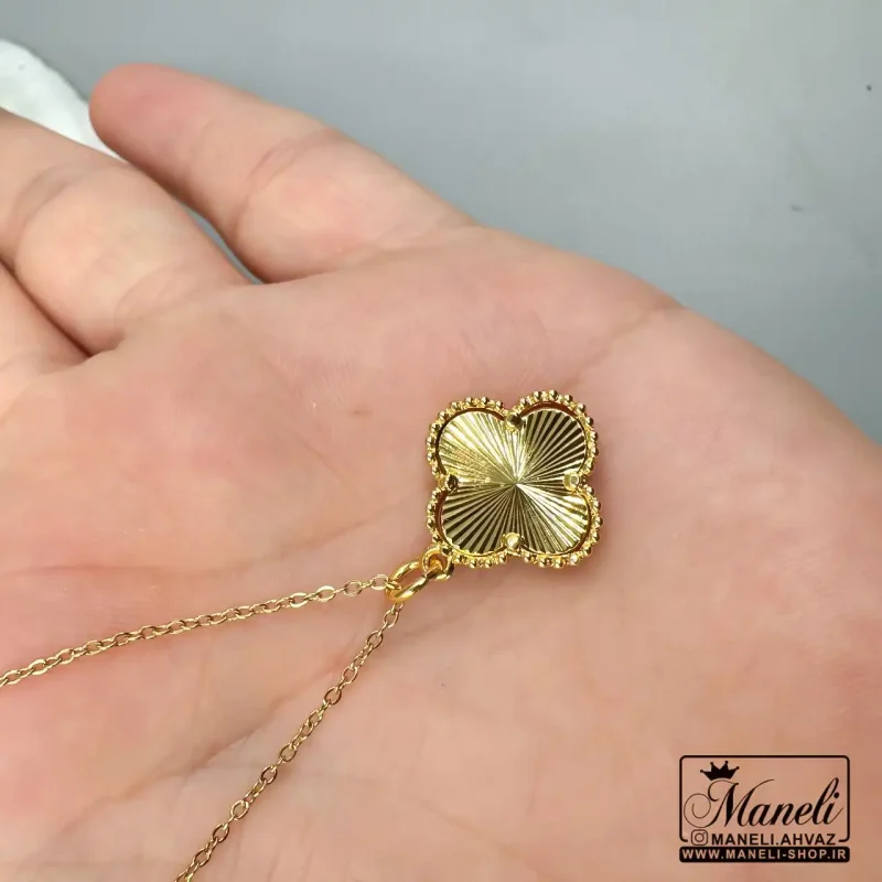 خرید گردنبند استیل طلایی ونکلیف تک گل|14040447 - Image 4
