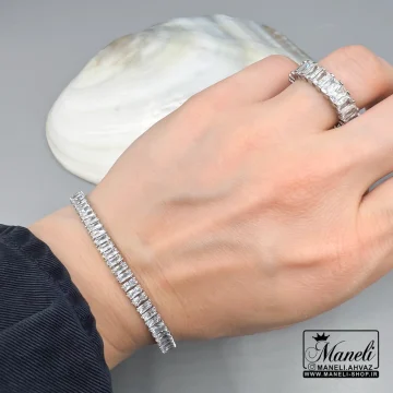 سرویس تنیسی زنانه تمام نگین سیلور |14040474 - Image 7