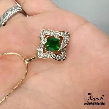 گردنبند زنانه ژوپینگ نگین سبز|14040472 - Image 2