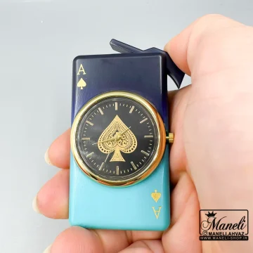 فندک لاکچری ساعت دار گازی | آبی سورمه ای|14040438 - Image 3