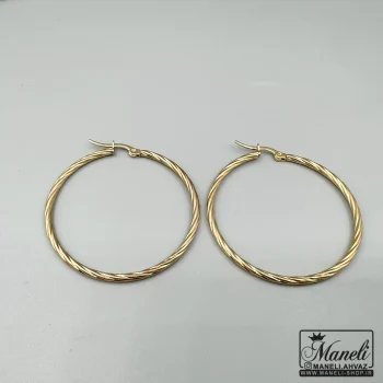 گوشواره حلقه ای رنگ ثابت استیل تراشه دار