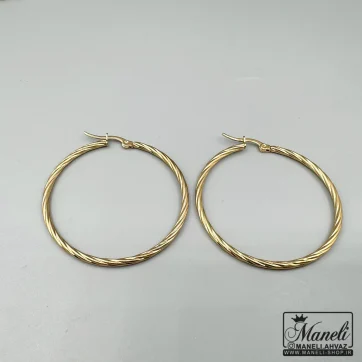 گوشواره حلقه ای رنگ ثابت استیل تراشه دار