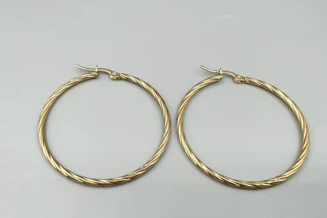 گوشواره حلقه ای رنگ ثابت استیل تراشه دار