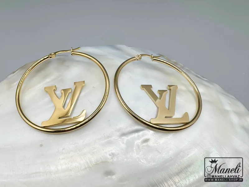 گوشواره برند Lv| لویی ویتون استیل رنگ ثابت - Image 5