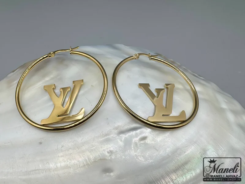 گوشواره برند Lv| لویی ویتون استیل رنگ ثابت - Image 3