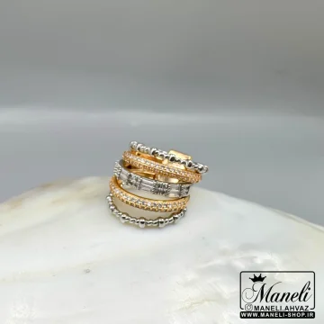 انگشتر پرتوفینو دو رو رنگ زنانه انگشترچند رج ترند|140404147 - Image 3
