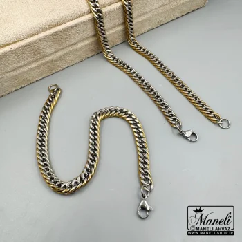 ست دستبند و زنجیر کارتیر طلایی و سفید|140404157