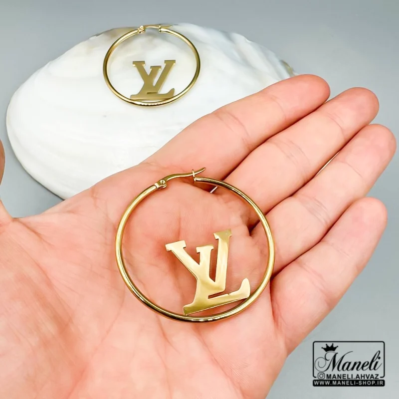 گوشواره برند Lv| لویی ویتون استیل رنگ ثابت - Image 4