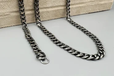 ست دستبند و زنجیر کارتیرسیلور سیاه قلمی|140404159