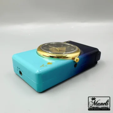 فندک لاکچری ساعت دار گازی | آبی سورمه ای|14040438 - Image 4