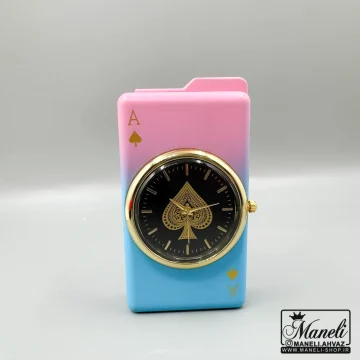 فندک ساعت دار لاکچری گازی صورتی و آبی|14040437
