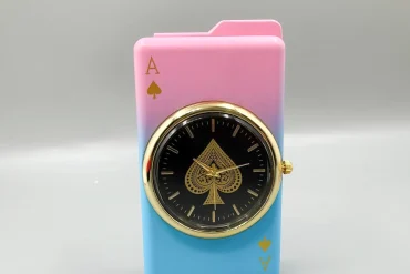 فندک ساعت دار لاکچری گازی صورتی و آبی|14040437