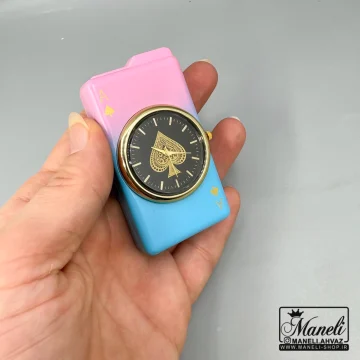 فندک ساعت دار لاکچری گازی صورتی و آبی|14040437 - Image 3