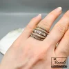 انگشتر پرتوفینو دو رنگ نگین مخراج شده|140404150 - Image 3