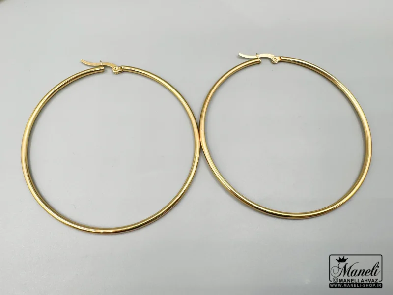 گوشواره حلقه ای طلایی رنگ ثابت|14040440 - Image 1