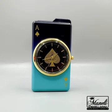 فندک لاکچری ساعت دار گازی | آبی سورمه ای|14040438