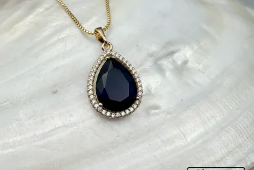 گردنبند نگین سورمه ای رنگ ثابت ژوپینگ|140405125