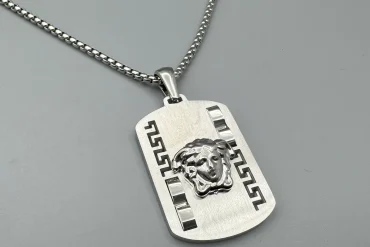 گردنبند ورساچه نقره ای رنگ ثابت|140405125