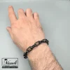 دستبند مردانه مشکی رنگ ثابت مدل زنجیری|140405148 - Image 2
