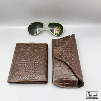 خرید ست هدیه ای چرم و عینک Ray-Ban چرمسال