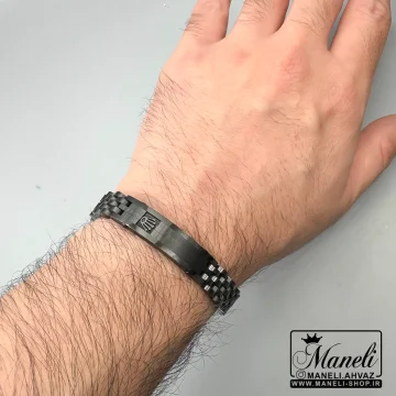 دستبند رولکس مردانه سیاه رنگ ثابت|14040532
