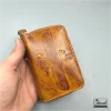 کیف جاکارتی چرم رنگ عسلی با طرح فروهر 14040601 - Image 2