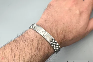 دستبند رولکس نقره ای مردانه رنگ ثابت|14040529