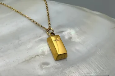 گردنبند شمش مشابه طلا رنگ ثابت|140405108