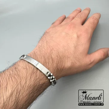 دستبند مردانه استیل ساده رنگ ثابت