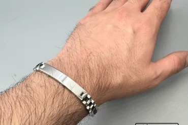 دستبند مردانه استیل ساده رنگ ثابت