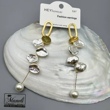 گوشواره آویزی مرواریدی زنانه |14040566