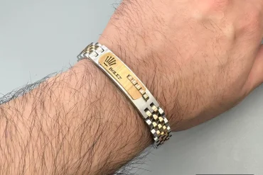 دستبند رولکس مردانه رزگلد و سیلور مردانه|14040537